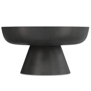 HomeRoots 30" Black Aluminum Round Coffee Table - Modern Minimalist Design for Versatile Living Spaces and Style 640318