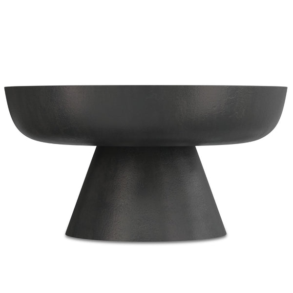 HomeRoots 30" Black Aluminum Round Coffee Table - Modern Minimalist Design for Versatile Living Spaces and Style 640318