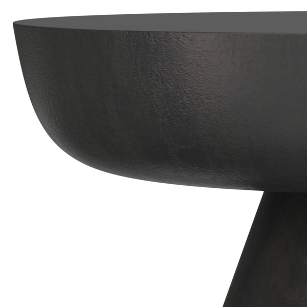 HomeRoots 30" Black Aluminum Round Coffee Table - Modern Minimalist Design for Versatile Living Spaces and Style 640318