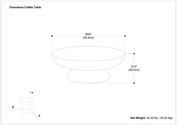 HomeRoots 30" Black Aluminum Round Coffee Table - Modern Minimalist Design for Versatile Living Spaces and Style 640318