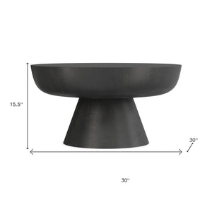 HomeRoots 30" Black Aluminum Round Coffee Table - Modern Minimalist Design for Versatile Living Spaces and Style 640318