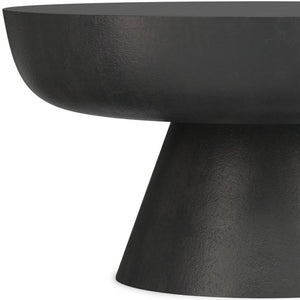 HomeRoots 30" Black Aluminum Round Coffee Table - Modern Minimalist Design for Versatile Living Spaces and Style 640318
