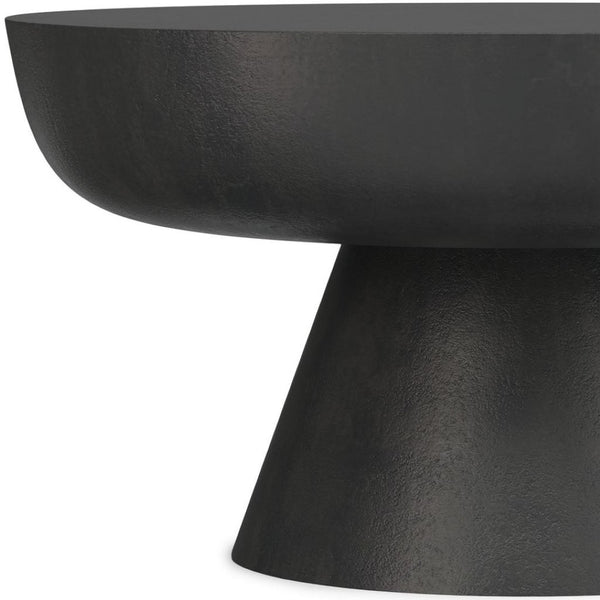 HomeRoots 30" Black Aluminum Round Coffee Table - Modern Minimalist Design for Versatile Living Spaces and Style 640318