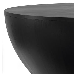 HomeRoots 34" Black Solid Wood Round Coffee Table - Stylish, Durable Centerpiece for Modern Living Spaces 640320
