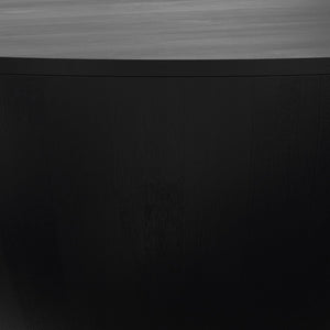 HomeRoots 34" Black Solid Wood Round Coffee Table - Stylish, Durable Centerpiece for Modern Living Spaces 640320