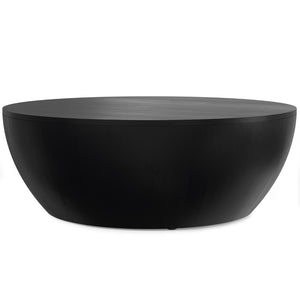 HomeRoots 34" Black Solid Wood Round Coffee Table - Stylish, Durable Centerpiece for Modern Living Spaces 640320