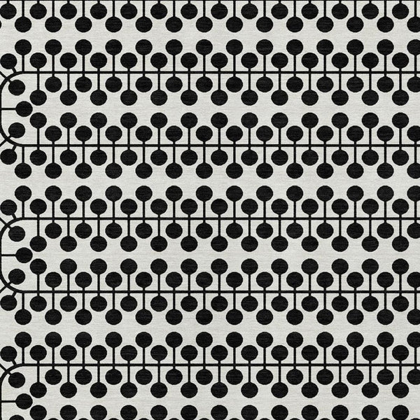 HomeRoots 9' X 12' Ivory and Black Geometric Area Rug – Stylish, Durable, Washable for Indoor & Outdoor Spaces 640321