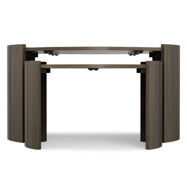 HomeRoots 32" Gray Round Solid Wood Coffee Table - Modern Design, Durable, Versatile for Any Living Space 640322