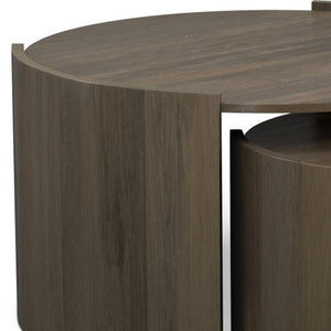 HomeRoots 32" Gray Round Solid Wood Coffee Table - Modern Design, Durable, Versatile for Any Living Space 640322