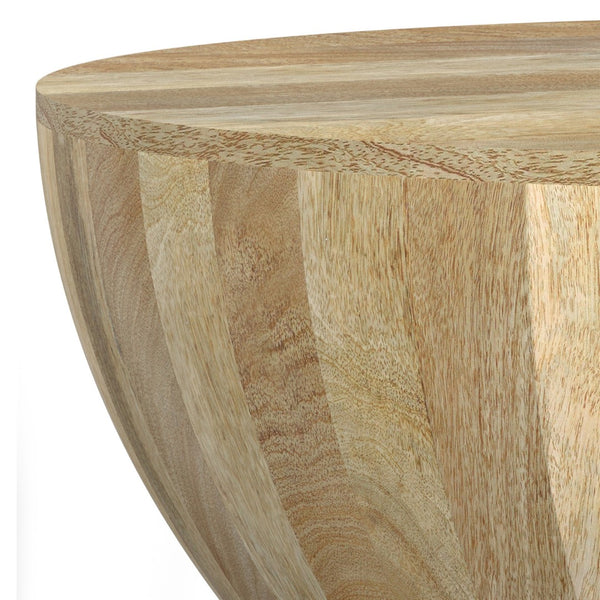 HomeRoots 34" Natural Solid Wood Round Coffee Table – Durable Mango Wood, Versatile Design for Any Space 640324