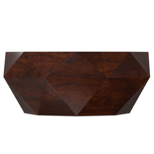 HomeRoots 35" Brown Free-Form Solid Wood Coffee Table – Organic Modern Design for Living Rooms & Offices 640326