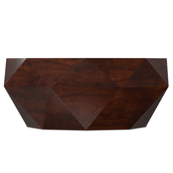 HomeRoots 35" Brown Free-Form Solid Wood Coffee Table – Organic Modern Design for Living Rooms & Offices 640326