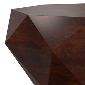 HomeRoots 35" Brown Free-Form Solid Wood Coffee Table – Organic Modern Design for Living Rooms & Offices 640326