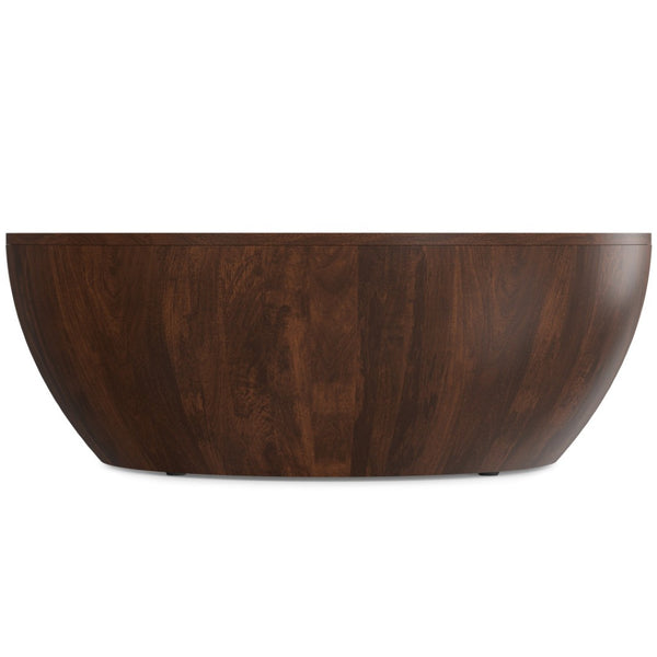 HomeRoots 34" Brown Solid Wood Round Coffee Table - Modern, Durable Design for Living Room & Bedroom Use 640328