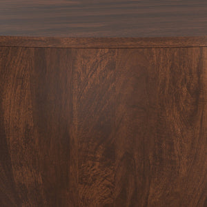 HomeRoots 34" Brown Solid Wood Round Coffee Table - Modern, Durable Design for Living Room & Bedroom Use 640328