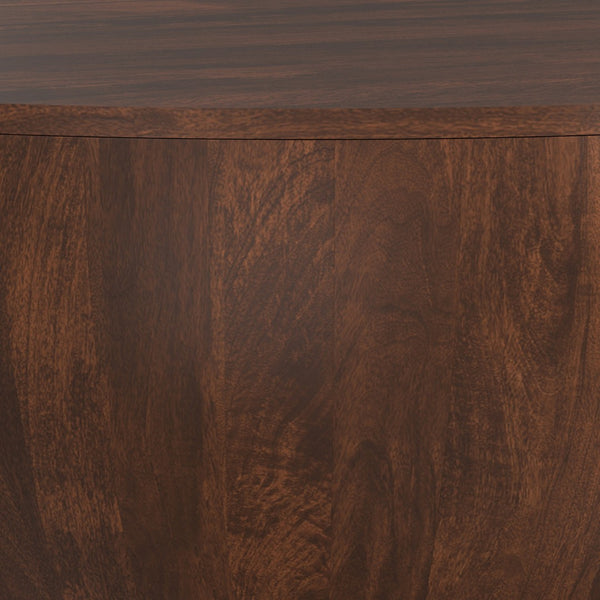 HomeRoots 34" Brown Solid Wood Round Coffee Table - Modern, Durable Design for Living Room & Bedroom Use 640328