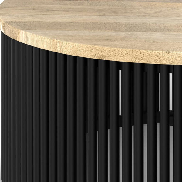 HomeRoots 35" Black Round Solid Wood Coffee Table - Timeless Elegance, Versatile Design for Any Space 640330