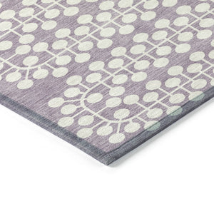 HomeRoots 8' X 10' Stylish Lavender & Ivory Geometric Area Rug - Washable for Indoor/Outdoor Durability & Ease 640331