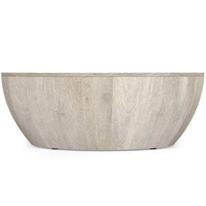 HomeRoots 34" White Solid Wood Round Coffee Table - Modern, Versatile Design for Living Rooms & Offices 640332