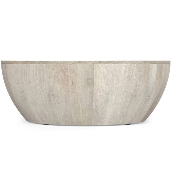HomeRoots 34" White Solid Wood Round Coffee Table - Modern, Versatile Design for Living Rooms & Offices 640332