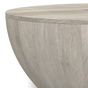HomeRoots 34" White Solid Wood Round Coffee Table - Modern, Versatile Design for Living Rooms & Offices 640332