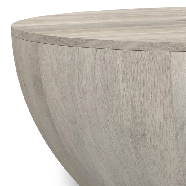 HomeRoots 34" White Solid Wood Round Coffee Table - Modern, Versatile Design for Living Rooms & Offices 640332