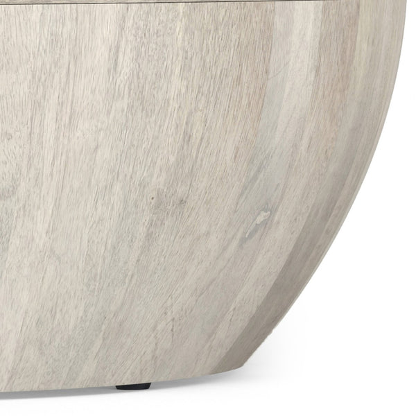 HomeRoots 34" White Solid Wood Round Coffee Table - Modern, Versatile Design for Living Rooms & Offices 640332