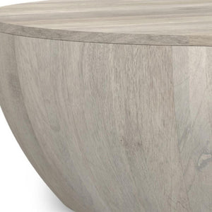 HomeRoots 34" White Solid Wood Round Coffee Table - Modern, Versatile Design for Living Rooms & Offices 640332