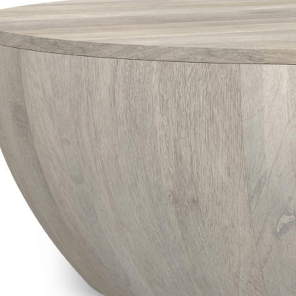 HomeRoots 34" White Solid Wood Round Coffee Table - Modern, Versatile Design for Living Rooms & Offices 640332