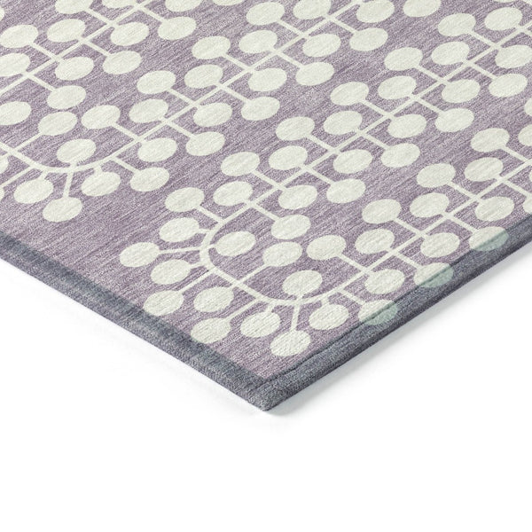 HomeRoots 9' X 12' Modern Lavender & Ivory Geometric Washable Area Rug - Durable, Stylish for Indoor & Outdoor Use 640333