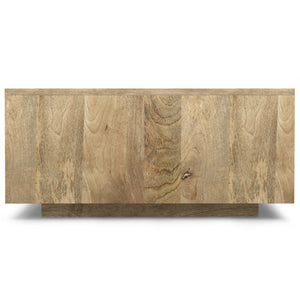 HomeRoots 30" Solid Mango Wood Square Coffee Table - Modern Geometric Design for Living Rooms, Offices & More 640336