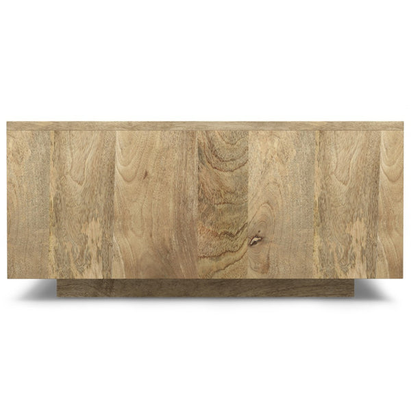 HomeRoots 30" Solid Mango Wood Square Coffee Table - Modern Geometric Design for Living Rooms, Offices & More 640336