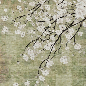 HomeRoots 9' X 12' Durable Artichoke Green Floral Area Rug – Stylish, Washable, Indoor/Outdoor Versatility! 640359