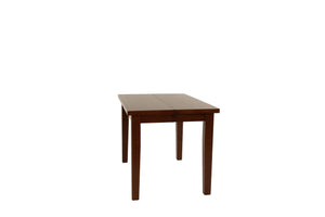 English Elm Contemporary Rectangular Dining Table Set 7pc with 18" Expandable Leaf, Faux Leather Chairs, Warm Finish Walnut 58 L x 58 W x 8 H B011S01094