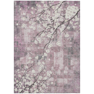 HomeRoots 9' X 12' Blush Ivory Gray Floral Washable Area Rug - Stylish, Durable, Indoor/Outdoor Essential! 640371