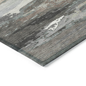 HomeRoots 8' X 10' Taupe Gray & Silver Abstract Washable Rug – Stylish, Durable for Indoor & Outdoor Spaces! 640406