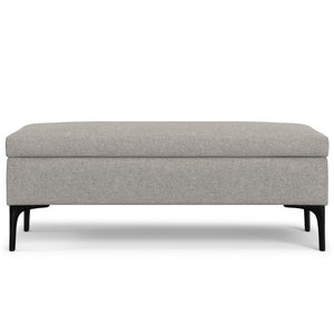 48 Inch Round Tufted Upholstered Ottoman with Hidden Storage for Living Rooms