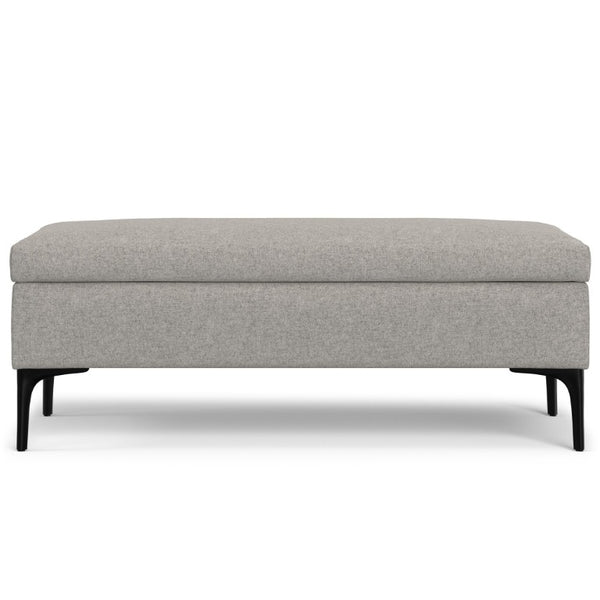 48 Inch Round Tufted Upholstered Ottoman with Hidden Storage for Living Rooms