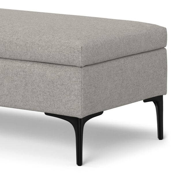 48 Inch Round Tufted Upholstered Ottoman with Hidden Storage for Living Rooms