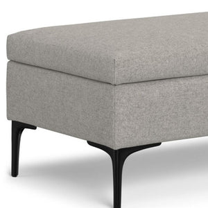 48 Inch Round Tufted Upholstered Ottoman with Hidden Storage for Living Rooms