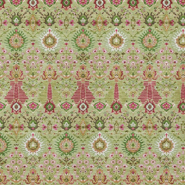 HomeRoots 10' Artichoke Green & Blush Floral Indoor/Outdoor Rug - Durable, Washable, Stain-Resistant Design! 640471