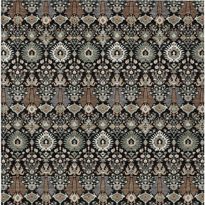 HomeRoots 9' X 12' Black and Ivory Floral Area Rug - Washable, Durable, Stylish for Indoor & Outdoor Spaces 640476