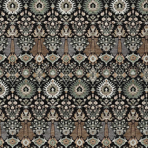 HomeRoots 10' Black and Ivory Floral Area Rug - Washable Indoor/Outdoor Design for Elegant Spaces, Durable Style 640477