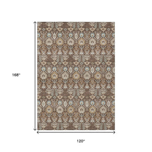 HomeRoots 10' X 14' Floral Indoor Outdoor Area Rug - Durable, Washable & Stylish for Patios, Living Rooms & More 640483