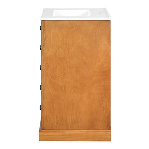 English Elm 20" Pine Wood Grain Bathroom Vanity with Ceramic Sink and Soft Close Cabinet Door N710P299454P