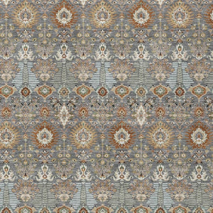 HomeRoots 5' Timeless Gray and Copper Floral Area Rug - Washable, Durable, Ideal for Indoor & Outdoor Spaces 640485