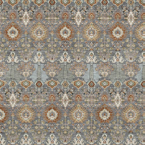 HomeRoots 10' Gray and Copper Floral Washable Area Rug – Stylish Indoor/Outdoor Design for High Traffic Spaces 640489
