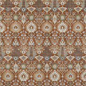 HomeRoots 8' X 10' Durable Rust and Ivory Floral Washable Area Rug for Indoor and Outdoor Spaces, Versatile Style 640505