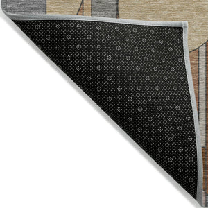 HomeRoots 8' X 10' Copper and Ivory Geometric Area Rug – Stylish, Washable, Durable for Indoor & Outdoor Use 640517