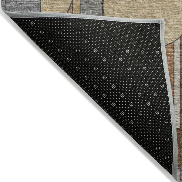 HomeRoots 8' X 10' Copper and Ivory Geometric Area Rug – Stylish, Washable, Durable for Indoor & Outdoor Use 640517